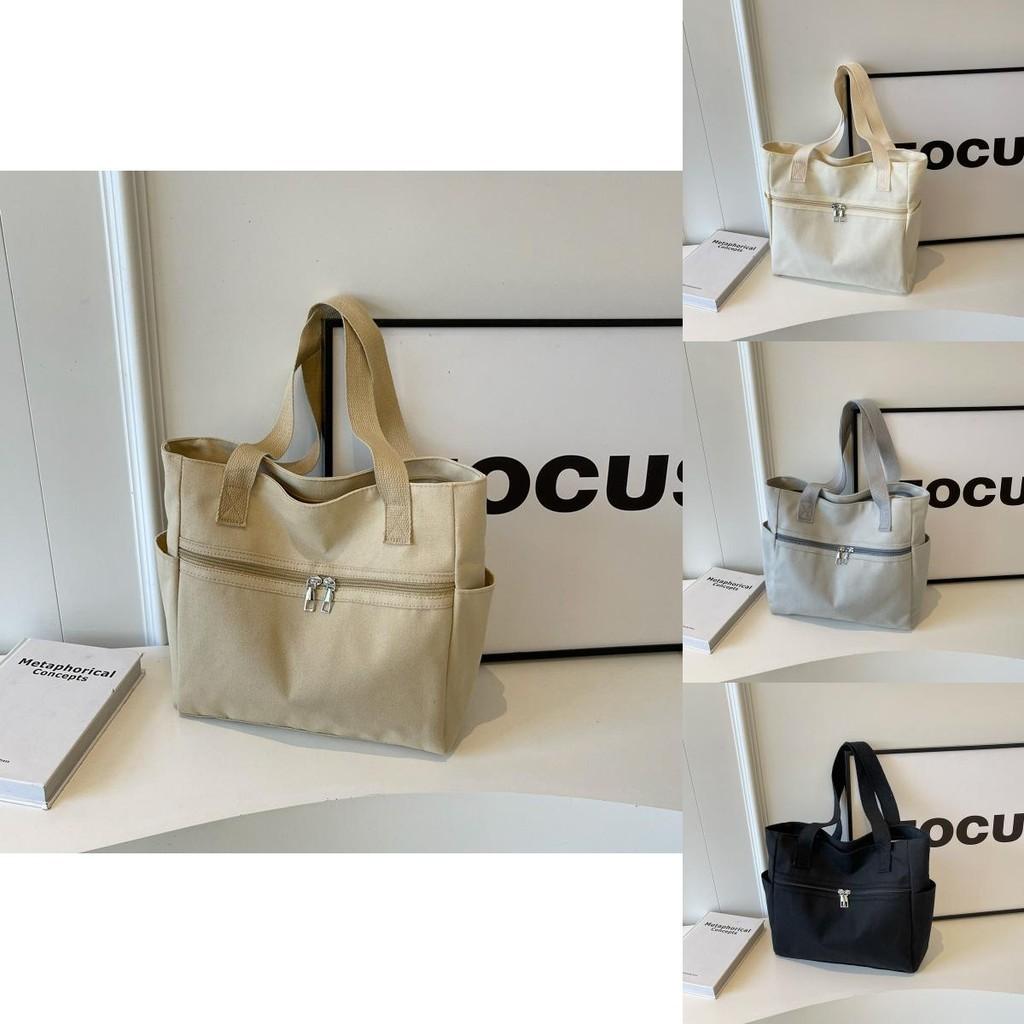 Stylish Street Fashion Large Capacity Canvas Tote Bag For Women With Inner Pocket