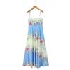 2026 European & American Style French Elegance Print Slimming Vacation Dress