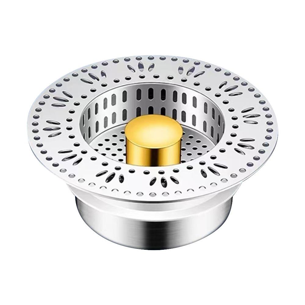 Pop-Up Sink Leak Stopper Stainless Steel Bounce Core Drainer Practical Food Catcher Strainer