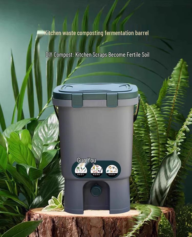 GuoYou 15L Compost Bin with Bokashi EM for Kitchen Waste - Free Shipping