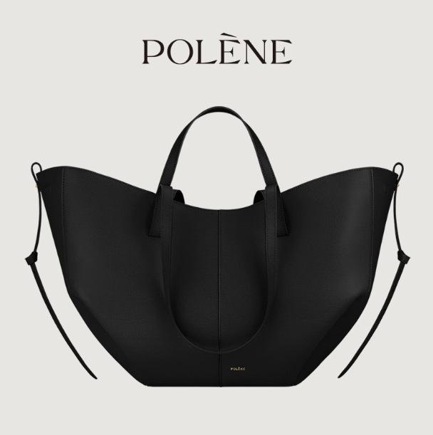 Grand Sac Fourre-tout Plissé en Cuir de Vache: Sac à main POLENE Wing pour femme
