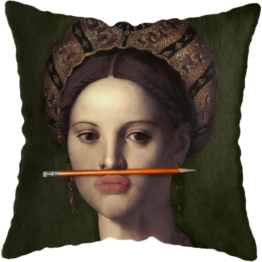 

Классические европейские забавные фигурки, наволочки для подушек, наволочки для подушек, украшения для дома, забавные фигурки, пускающие мыльные пузыри, наволочки 450x450mm