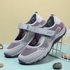 2025 New Women's Breathable Mesh Buckle Shoes, Comfortable and Casual Daily Sports Shoes, Anti Slip Soft Sole Big Size 42 Purple