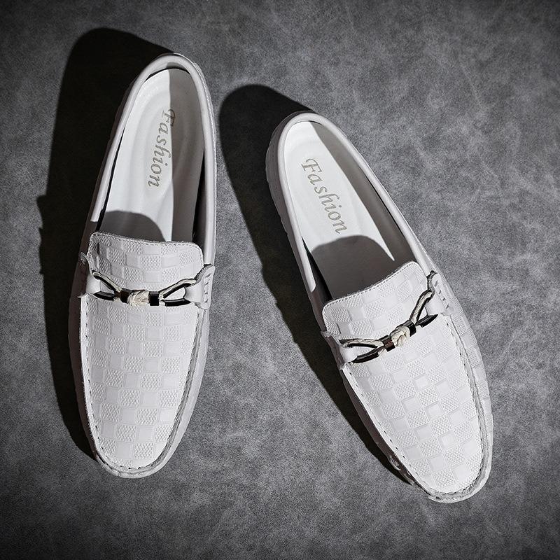 Trendy brand men's shoes first layer leather men's leather shoes breathable lazy business casual one pedal Doudou shoes British