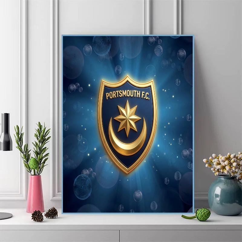 Portsmouth F.C 100% Round Full Drill 5D DIY Diamond Painting Embroidery Cross Stitch Rhinestone Décor