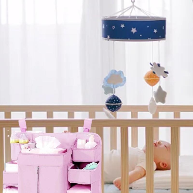  Space Saving Baby Bedsides Organizers Durable Fabric Storage Solution for Newborns Supplies