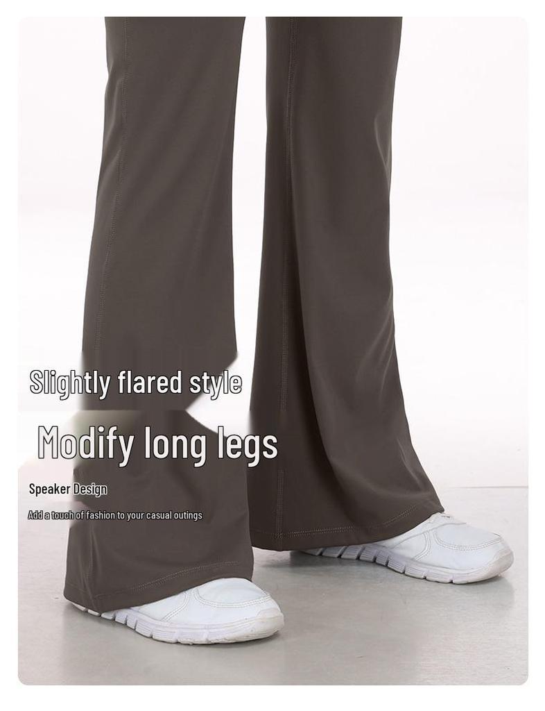 Women's High Elasticity Flare Yoga Pants with Hip Lift and Double Pockets (WA132)