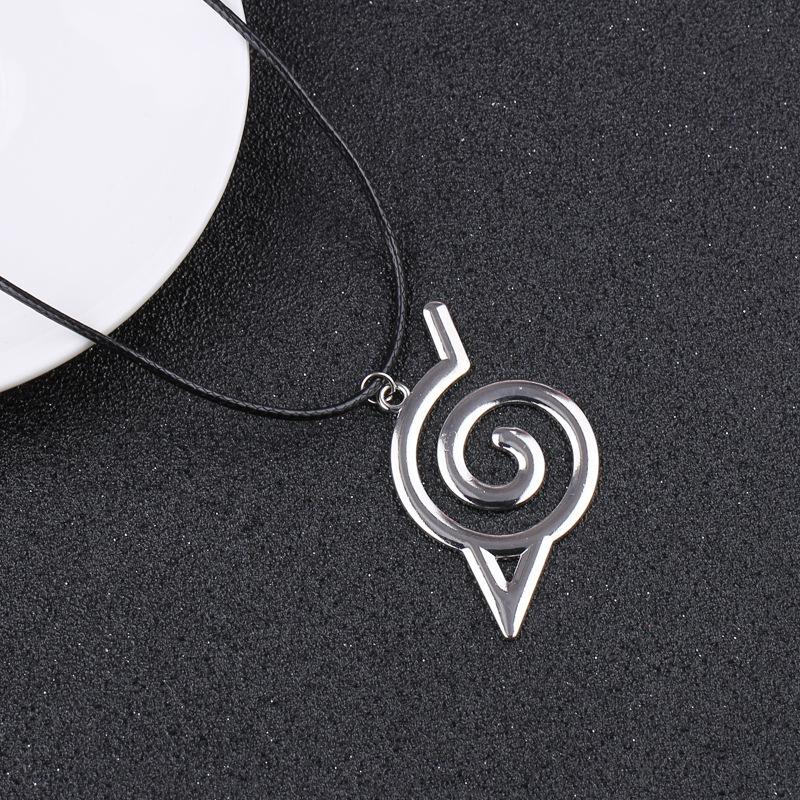 4 Styles Silver Color Naruto Muyemura Ninja Logo Pendant Necklace Traitor Satsuke Ayou Logo Pendant Anime Surrounding
