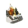Q1FD Christmas Music Box Snow House Ornament with LED Light Handmade Desk Decoration