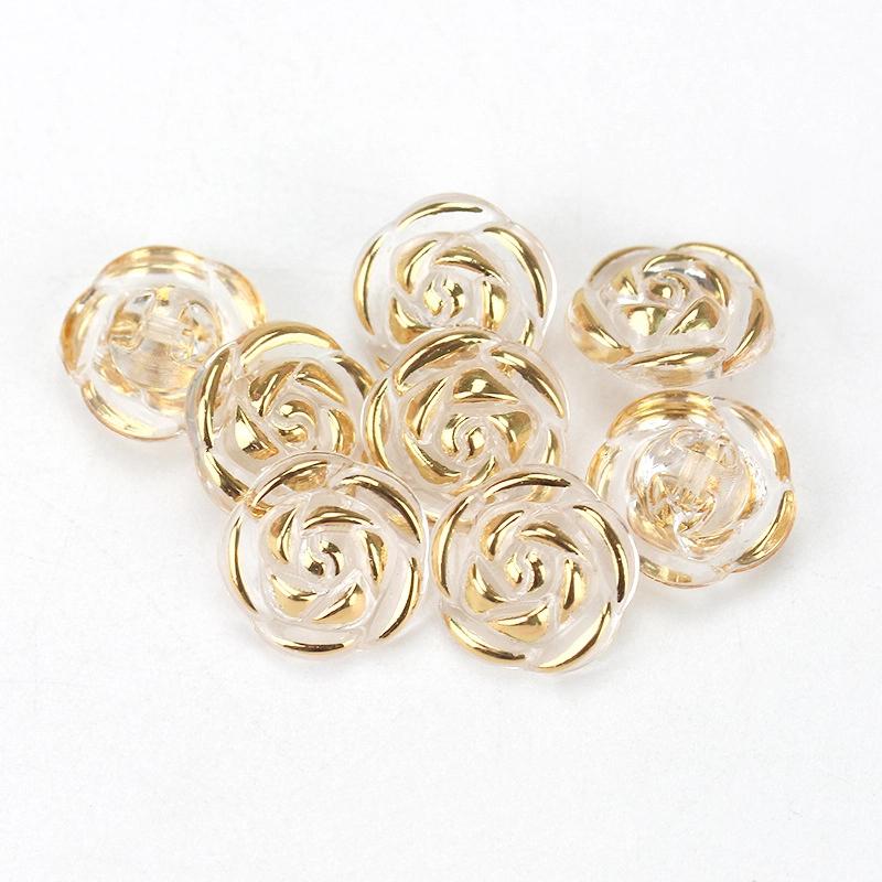

30 шт. Акрилові ґудзики у формі троянди, ґудзики для сорочок, светрів, швейні аксесуари, вироби своїми руками золотий