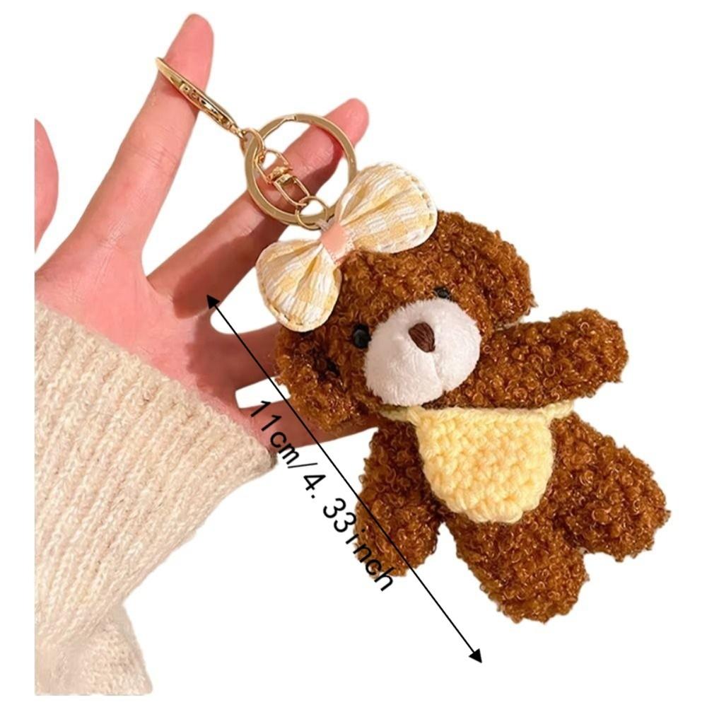 Ornement Suspendu Petit Ours Pendentif Breloque de Sac Poupée en Peluche Mignonne Porte-clés Poupée en Peluche Femmes Filles