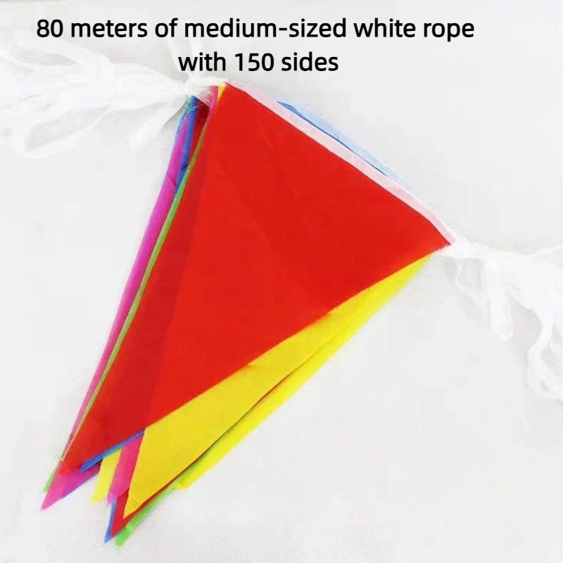 80/100Meter Multicolor Bunting Triangle Flags Fiesta Flag Banner Birthday Party Decoration Colorful Pennants Banner Flag A2