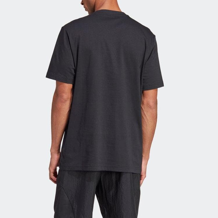 Adidas Solid Color Logo Print Crew Neck Pullover Casual Short Sleeve T-Shirt Men Tops Black IP3734