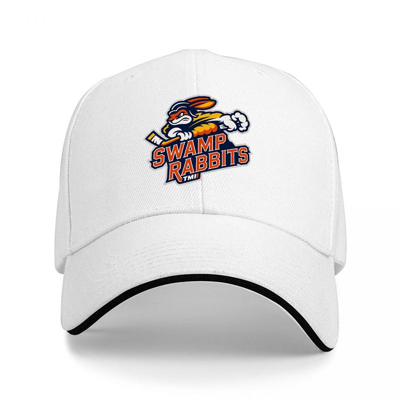 SWAMP RABBITS BASEBALLKAPPE SCHWARZ VERSTELLBARER SITZ TEAMLOGO BESTICKTE MÜTZE FÜR Unisex UND Frauen SPORTFAN ACCESSOIRE