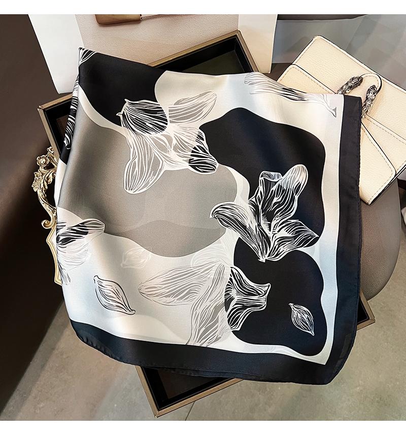 Korean Style Fashion Thin Silk Like Square Scarf For Women Summer Versatile Decorative Neckerchief