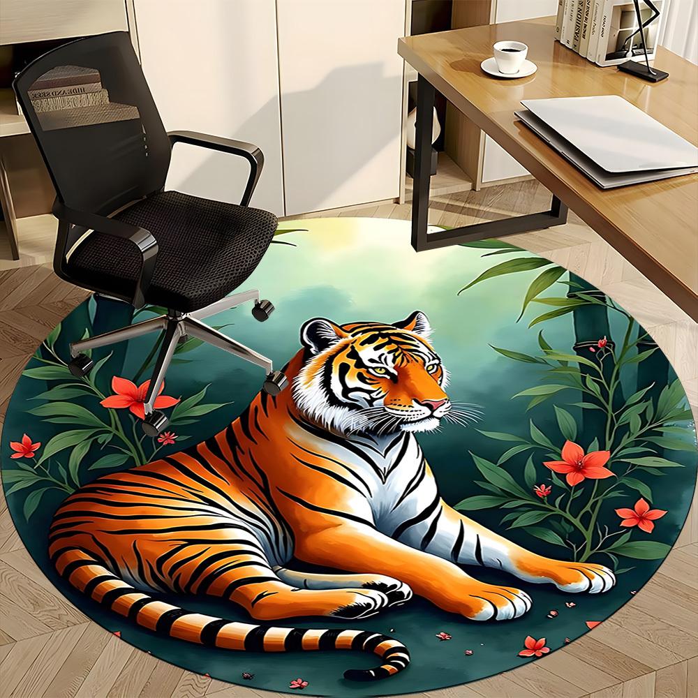 1pc Tiger Floral Chair Carpet for Office, , Non-slip carpet, Very suitable for offices, farmhouses,Outdoor carpet yy251120064