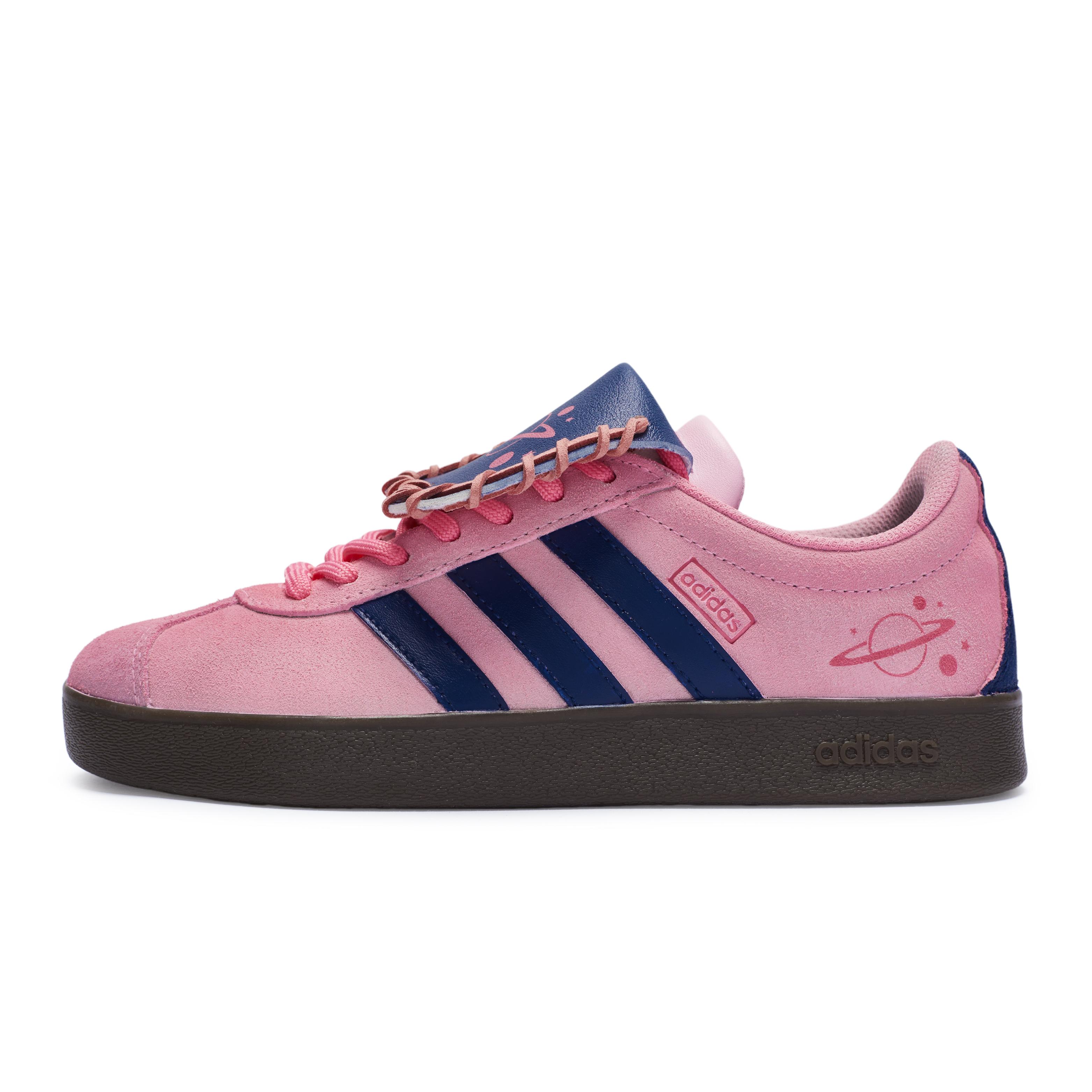 

Adidas Neo Vl Court 811 Manufacturing, Peach Saturn Low top Skateboard Shoes Unisex Pink Blue HQ1802(Team80-) 43⅓