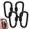 Locking Carabiner - AIMOONSA - Pack of 4 - Aluminum Alloy - D Shape - 7.5×4 Cm (Black)