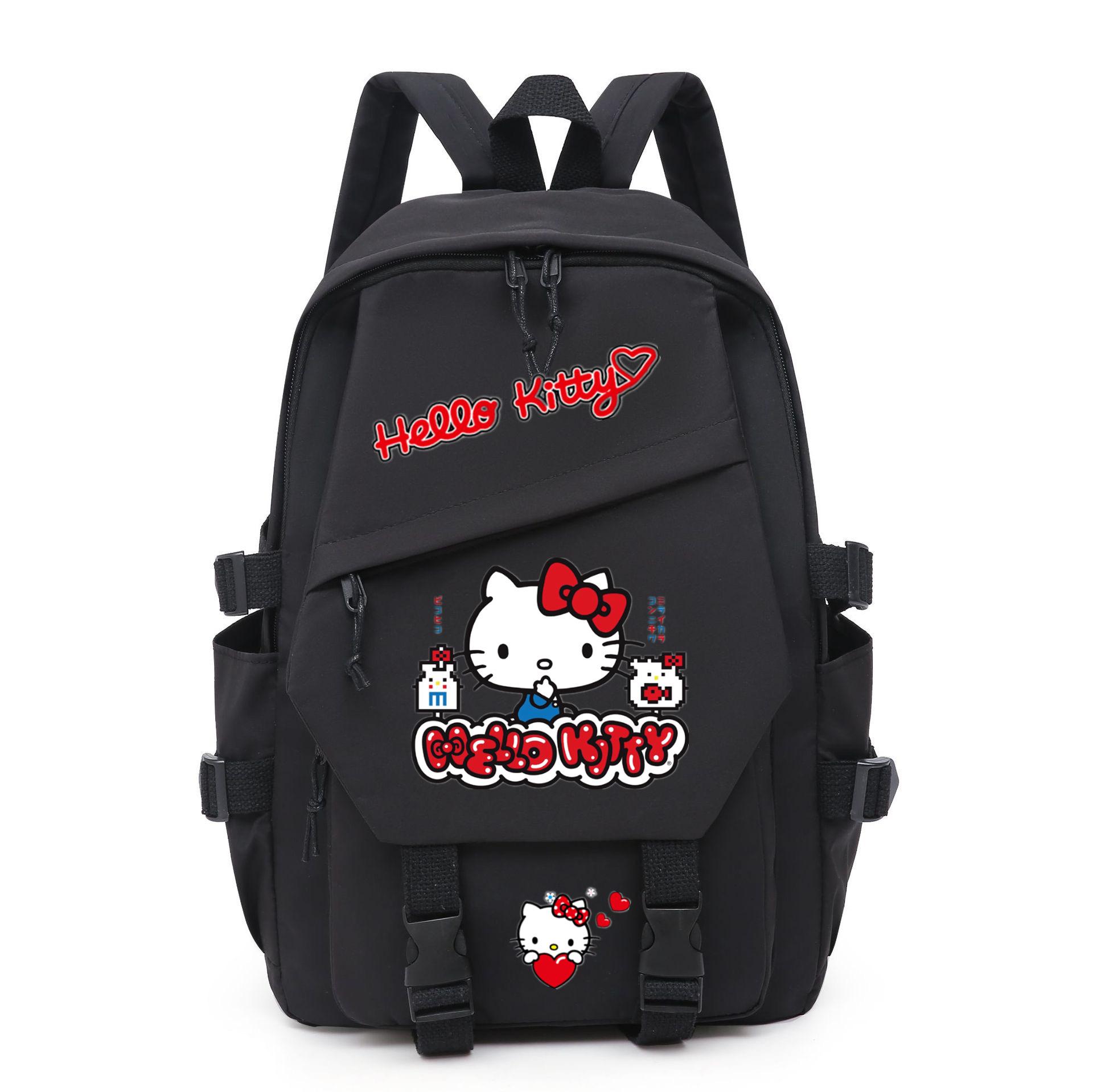 Hello Kitty Backpack, Women s New Sanrio Cute Backpack, Female Middle School High School Student Printed Backpack plus duck hanging price