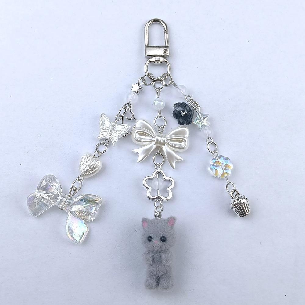 6 Cute Flocked Kitten Five-pointed Star Cat Paw Love Mobile Phone Chain -Lost Lanyard Pendant Earphone Chain