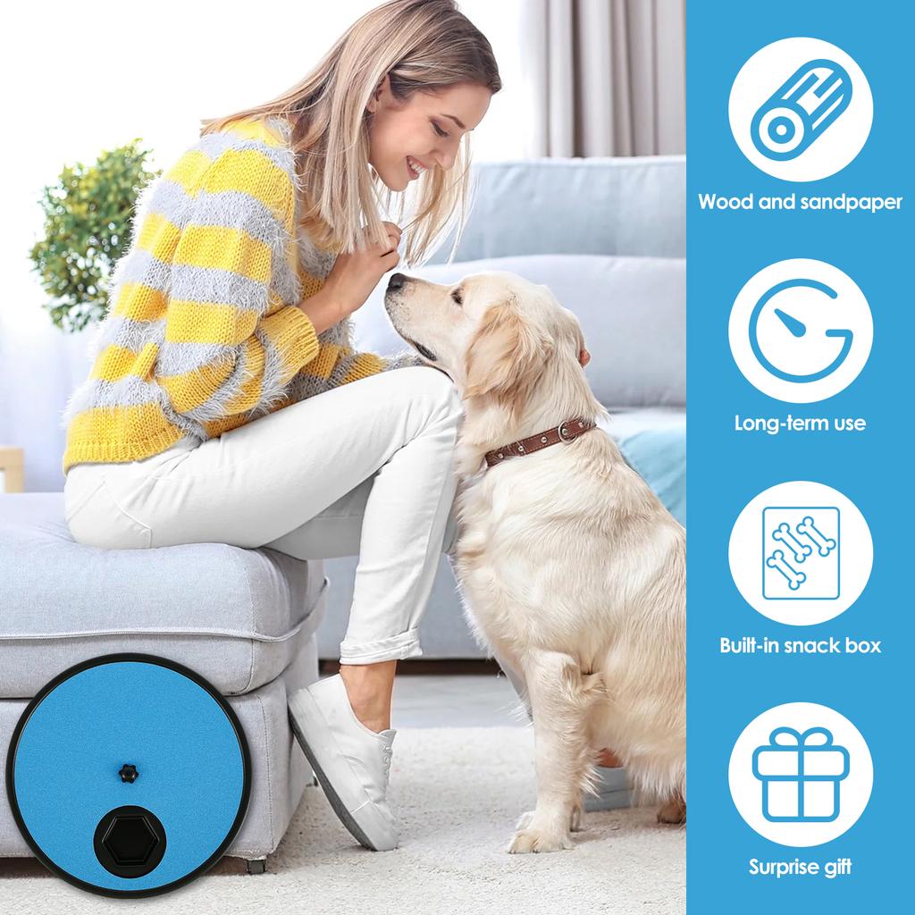 3-in-1 Multi-functional Dog Nail Scratch Pad for Nails Non-Slip Dog Scratch Board Interactive Dog Food Dispenser Plate for Dog