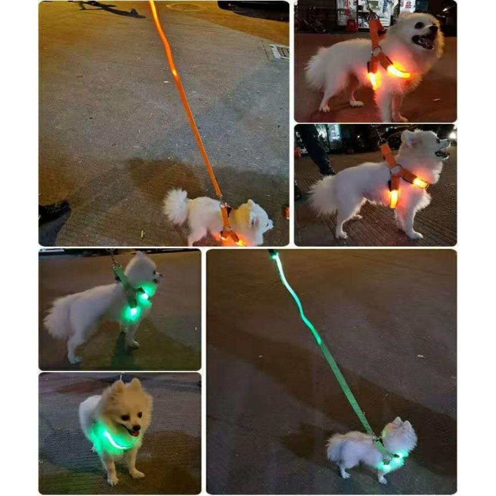 Light Up LED Dog Harness Adjustable Dog Glowing Vest Luminous Pet Chest Strap Pet Safety