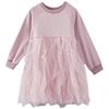 Girls' Sweet Pink Princess Long Sleeve Dress