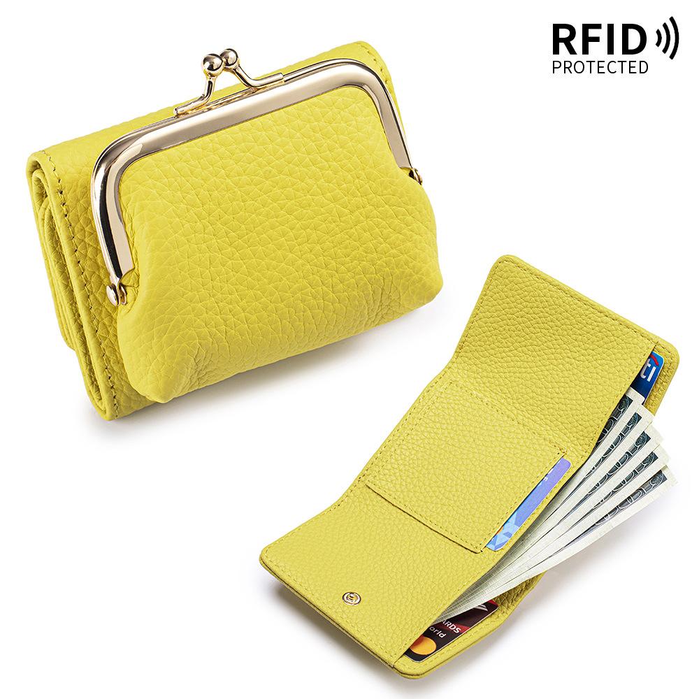 Kurzes 30% Rabatt Damen Portemonnaie große Kapazität neu kreativ multifunktional Mundgoldtasche Münzfach