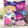 Alice im Wunderland Cartoon Cheshire Katze Flanelldecke, Ultraweiche Warme Plüschdecke für Zuhause Schlafzimmer Bett Sofa Abdeckung Kindergeschenk