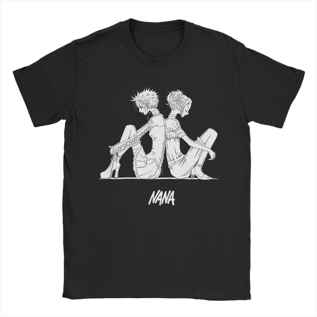 Black Stones Nana Mangaanime T Shirt Men Cotton Tops Casual Osaki Anime Kawaii Cartoon Round Neck Short Sleeve