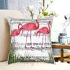 Flamingo Dance Pillow Case Printed Home Soft Throw Pillow Digital Collage Art Sheet Music Art Flamingo Design Flamingo