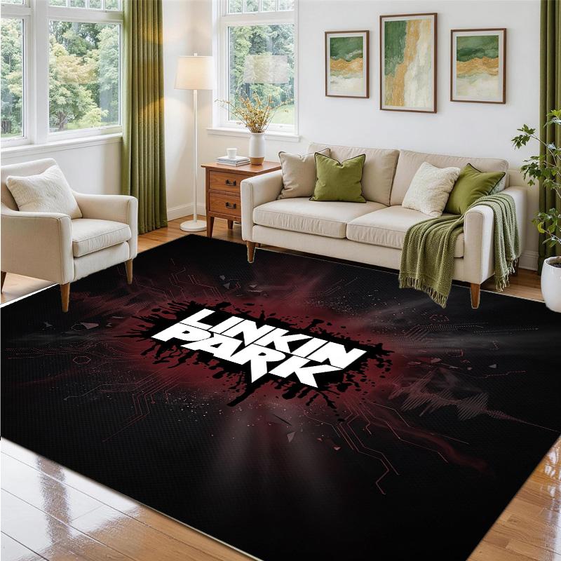 Linkin Park Design Crystal Velvet Rug Soft Decorative Mat for Bedroom Entrance