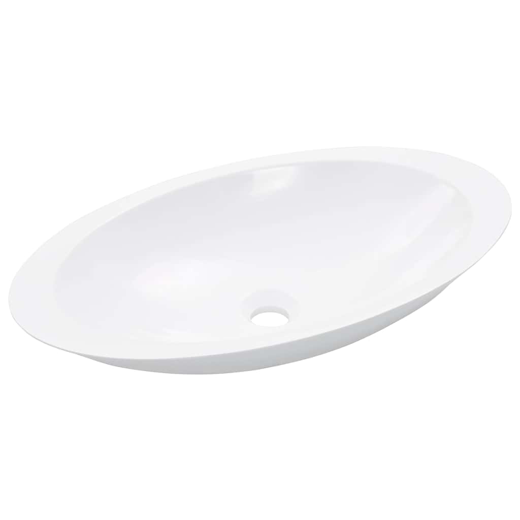 Wash Basin 59.3 X 35.1 X 10.7 Cm Mineral Cast Marble Cast White