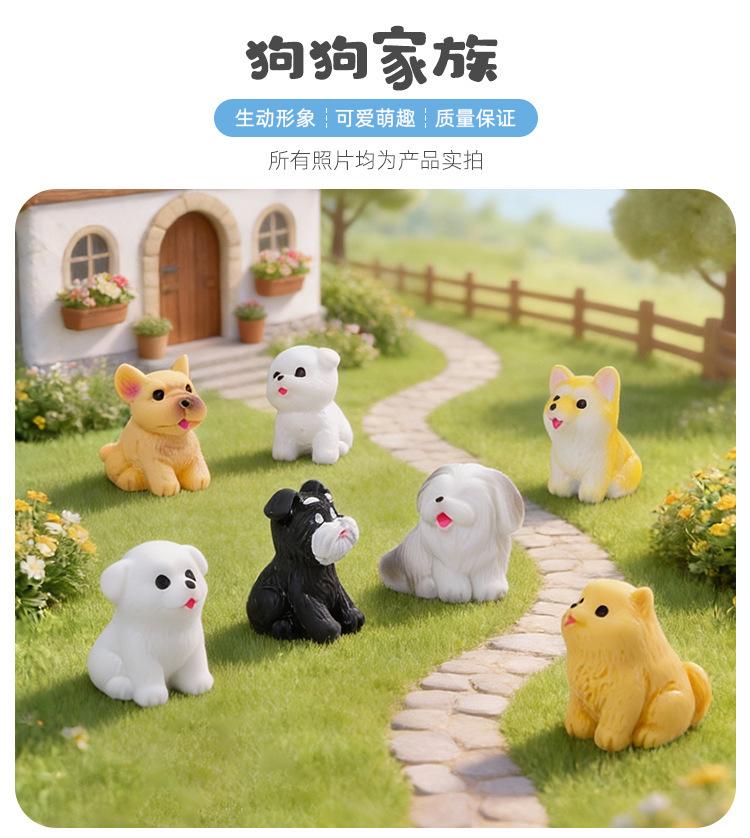 9 PEÇAS/CONJUNTO Artesanato em Resina Figura Miniatura Pequena Para Bonsai Micropaisagem Jardim de Fadas Decoração Cachorrinho Fofo Animal Decoração