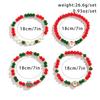 4Pcs Christmas Handmade Strand Beads Chain Bracelets for Women Santa Claus Gift Box Tree Bangles Xmas Holiday Party Jewelry New