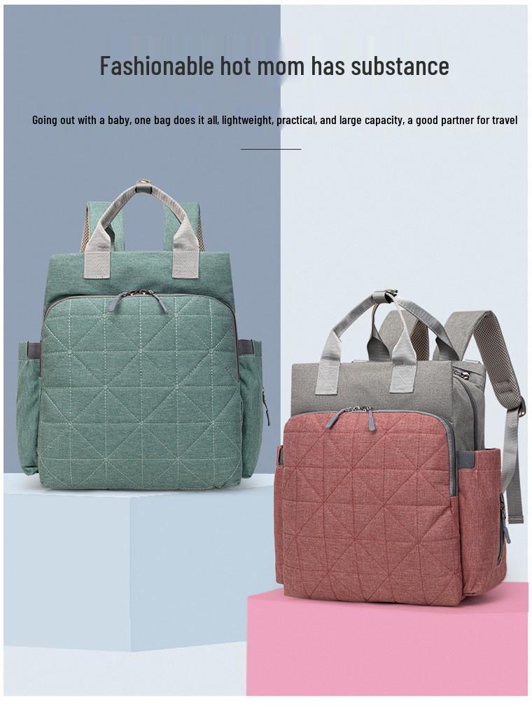 Doppelschulter-Großraum-Einfarbig-Multifunktionale Mama-Tasche mit isolierter Aufbewahrung für Milchflaschen.