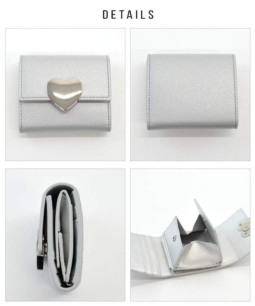 Silver Wallet for Women Compact Mini Small Popular Foldable Easy To Large Coin Flap Cute [Altrose] Tri-fold - Wallet, Wallet, Wallet, Brand, Cute,
