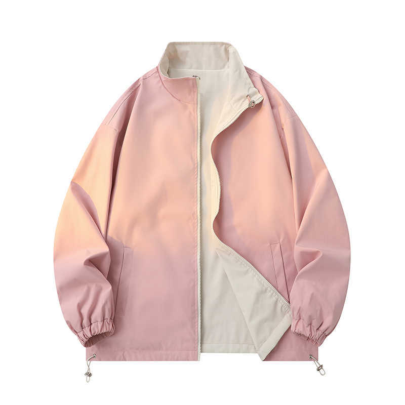 Doppelseitige lockere wasserdichte Stehkragenjacke für Paare Frühling und Herbst winddicht wasserdicht Sport Bergsteigen Anzug