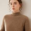 Women's Cashmere Raglan Sleeve Half-High Neck Sweater - Thickened Garter Stitch Knitwear, Versatile and Casual