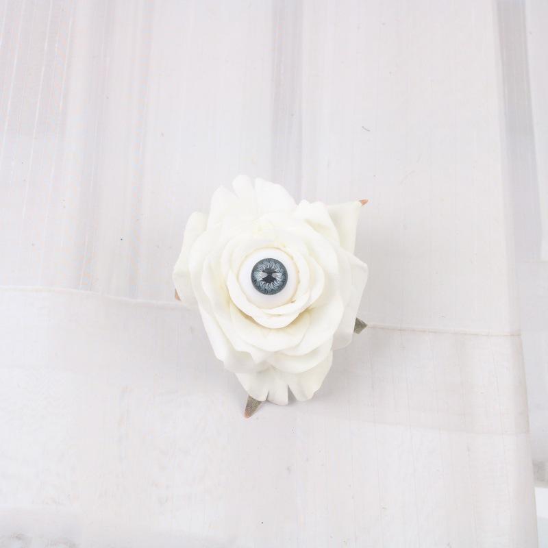 Темная готическая заколка для волос в виде глаза и розы — в стиле лолита и ретро.