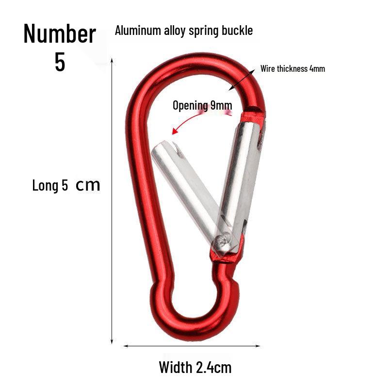 Gourd-Shaped No. 5 Thickened Aluminum Alloy Carabiner Keychain Hook - Lightweight DIY Backpack Accessory