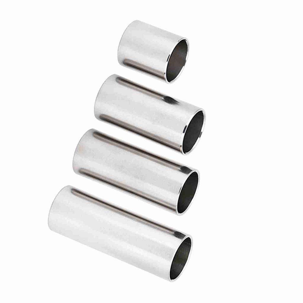 4pcs Stainless Steel Cylinder Tube Guitar Slide Tone Bar Accessory for Electric Guitar