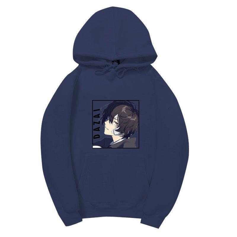 Men Women Fleece Hoodie Dazai Anime Portrait Tokyo Ghoul Kanji Autumn Winter Street Long Sleeve Sweatshirt