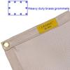 Silicone Glass Welding made of 600 silica heat resistant to durable brass grommets along 81cm x Weldas® LAVAshield® Blanket, 50-1833, g/m2 fabric,