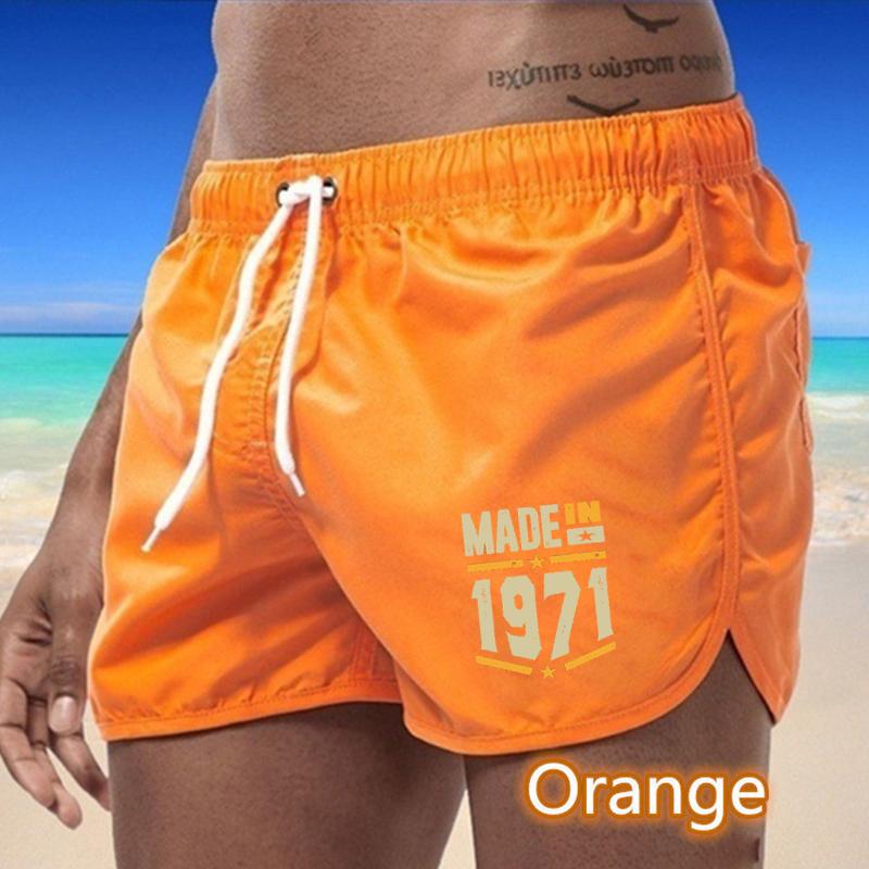 

BBK-58 2025 Лето Мужские быстросохнущие плавки спортивные штаны купальники пляжные шорты шорты для бега S оранжевый