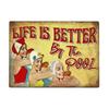 Pool Rules Sign, Indoor/Outdoor Swimming Pool Decorations, Aluminum Metal Sign