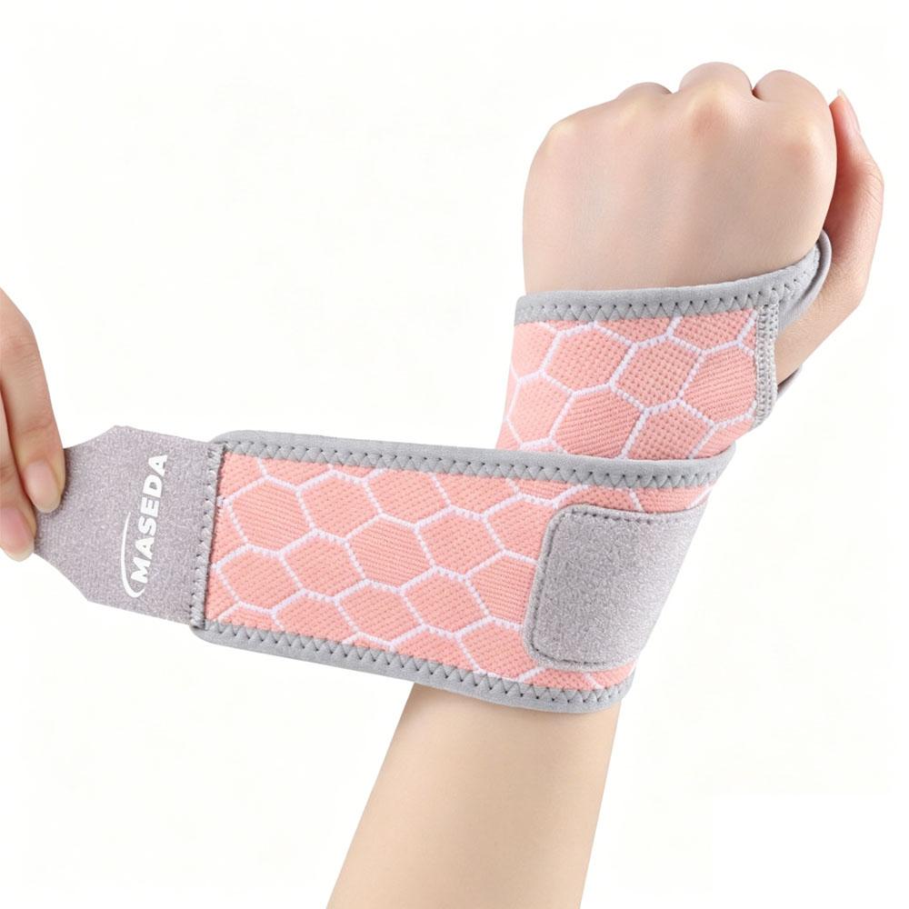 1pc Adjustable Sports Wristband, Wrist Joint Support Compression Wristband, Comfortable and Breathable розовый