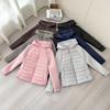 Women's Hooded Long Sleeve Coat Fitted Casual Lightweight Puffer Jacket for Winter Wear