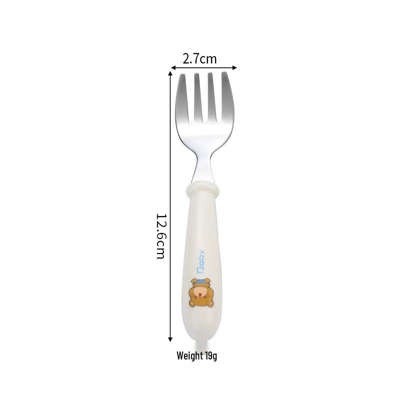 304 Stainless Steel Children's Spoon & Fork Set with Portable Box - Ideal for Baby Feeding and Student Use.