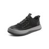 Spring Leather Men's Sports Shoes Versatile Wide Head Leather Shoes Platform Non-slip Casual Board Shoes Men's Trendy Brand